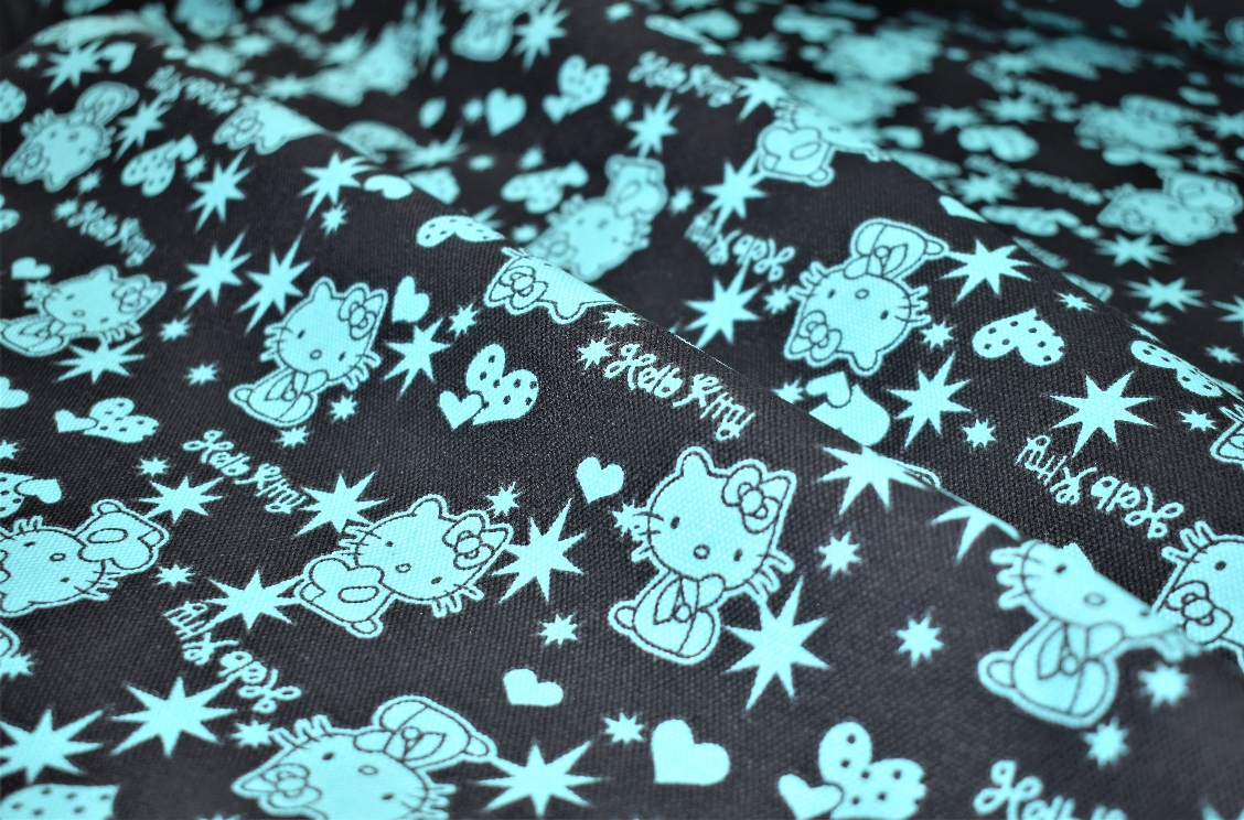 Black Cotton Prints Canvas Fabric